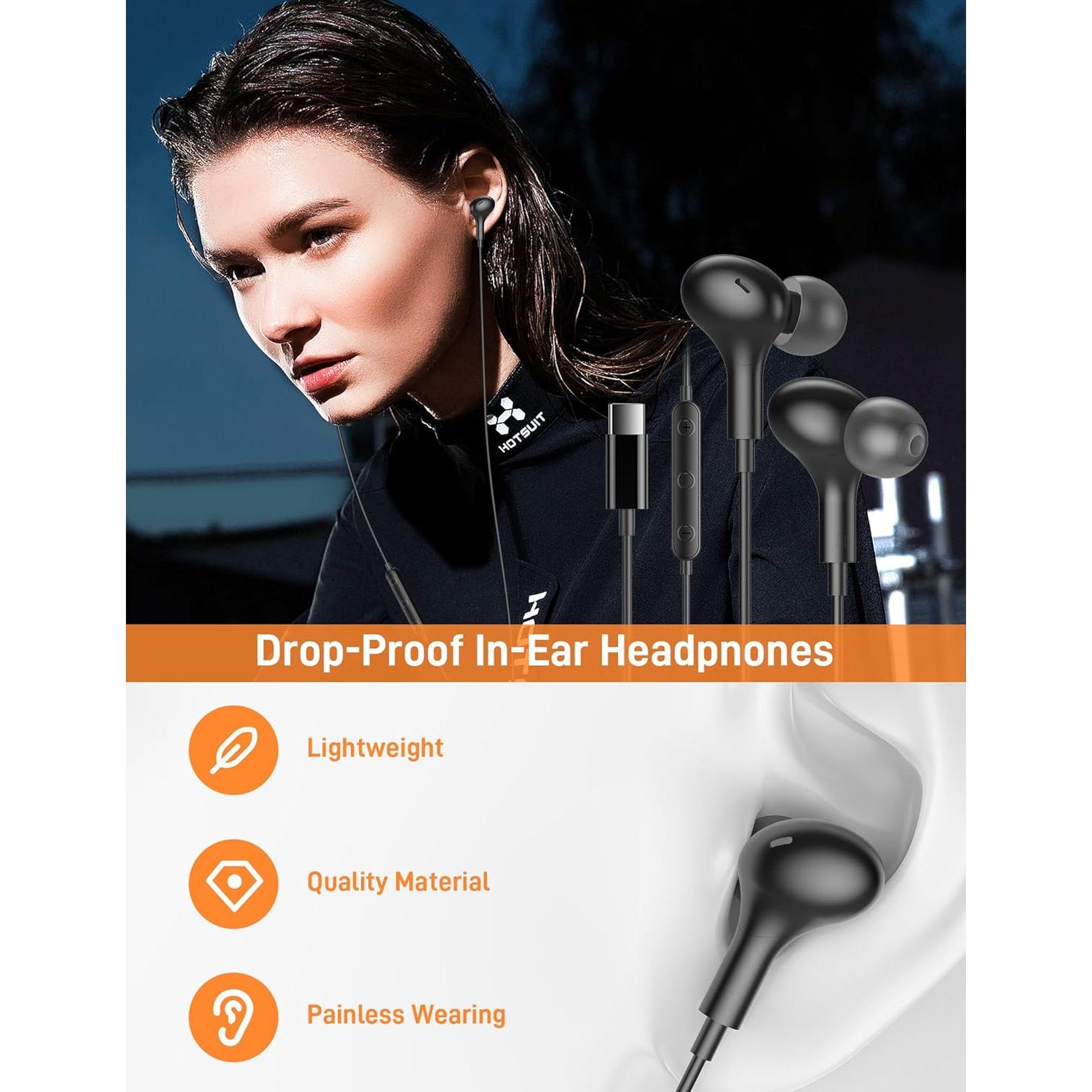 Auriculares USB C iMangoo para iPhone 15 16 Pro Max y Samsung