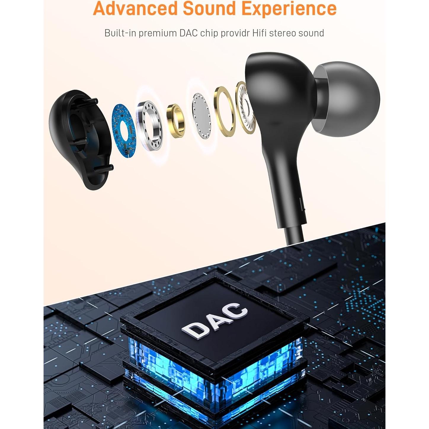 Auriculares USB C iMangoo para iPhone 15 16 Pro Max y Samsung