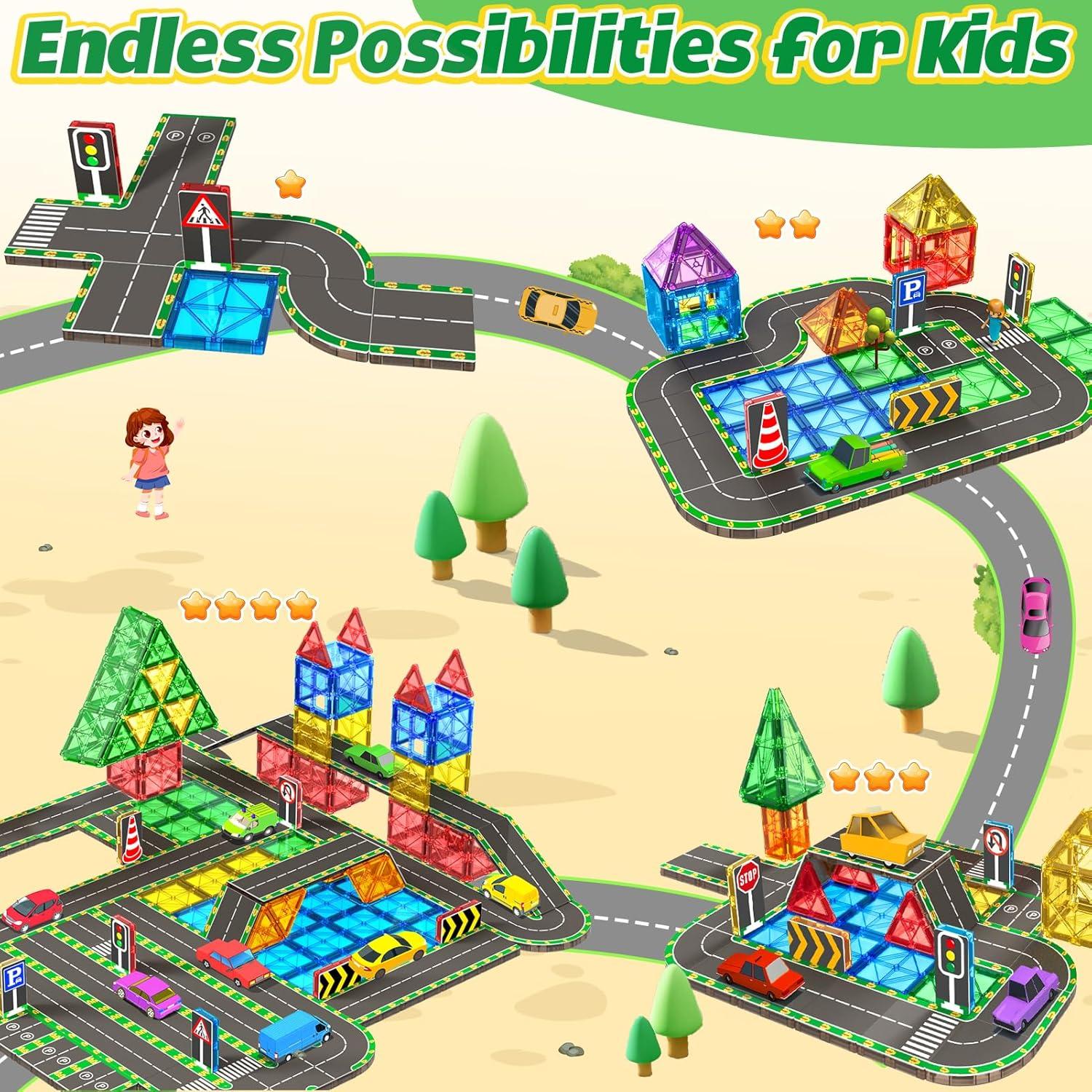 Azulejos Magnéticos para Niños Feoxialy 64PCS Juguetes Educativos