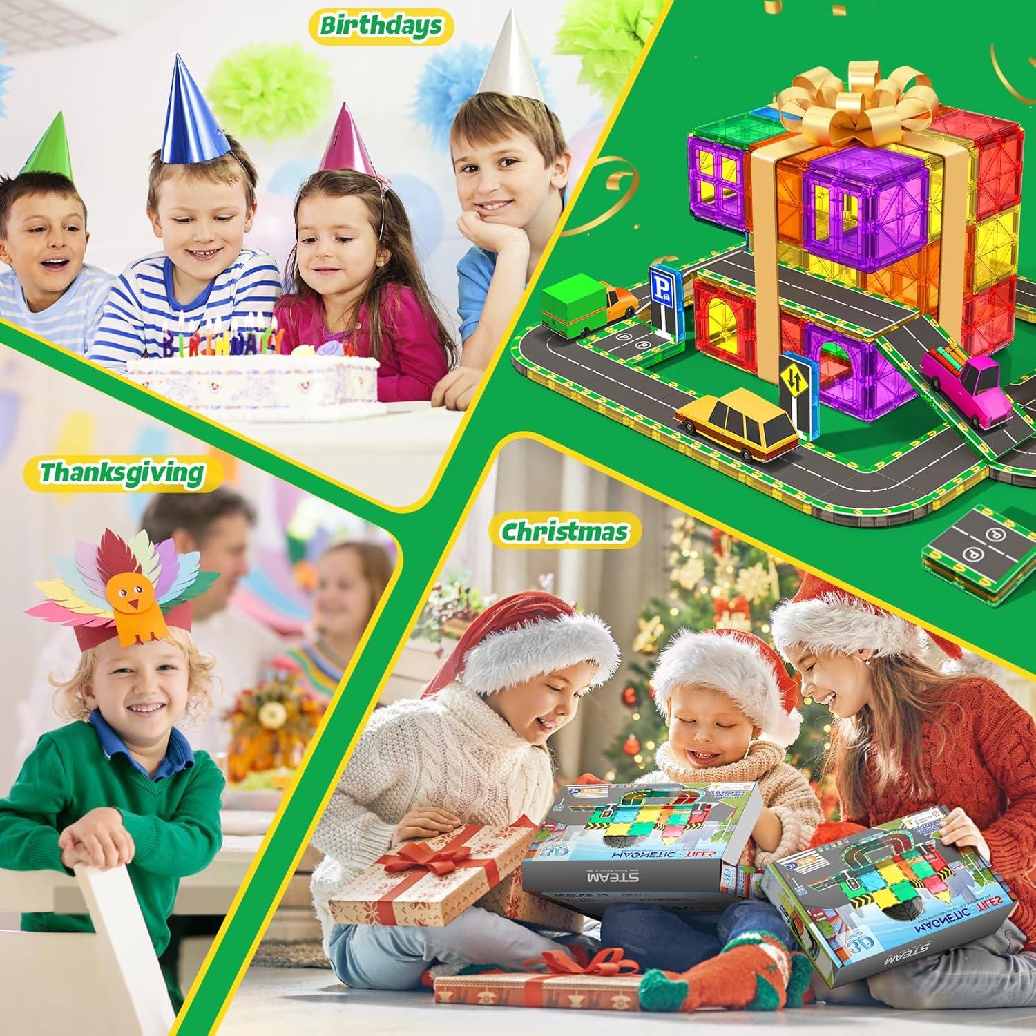 Azulejos Magnéticos para Niños Feoxialy 64PCS Juguetes Educativos