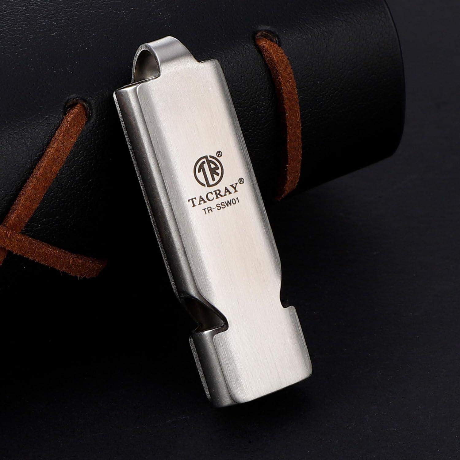 Silbato de Emergencia TACRAY de Acero Inoxidable 2 Tubos