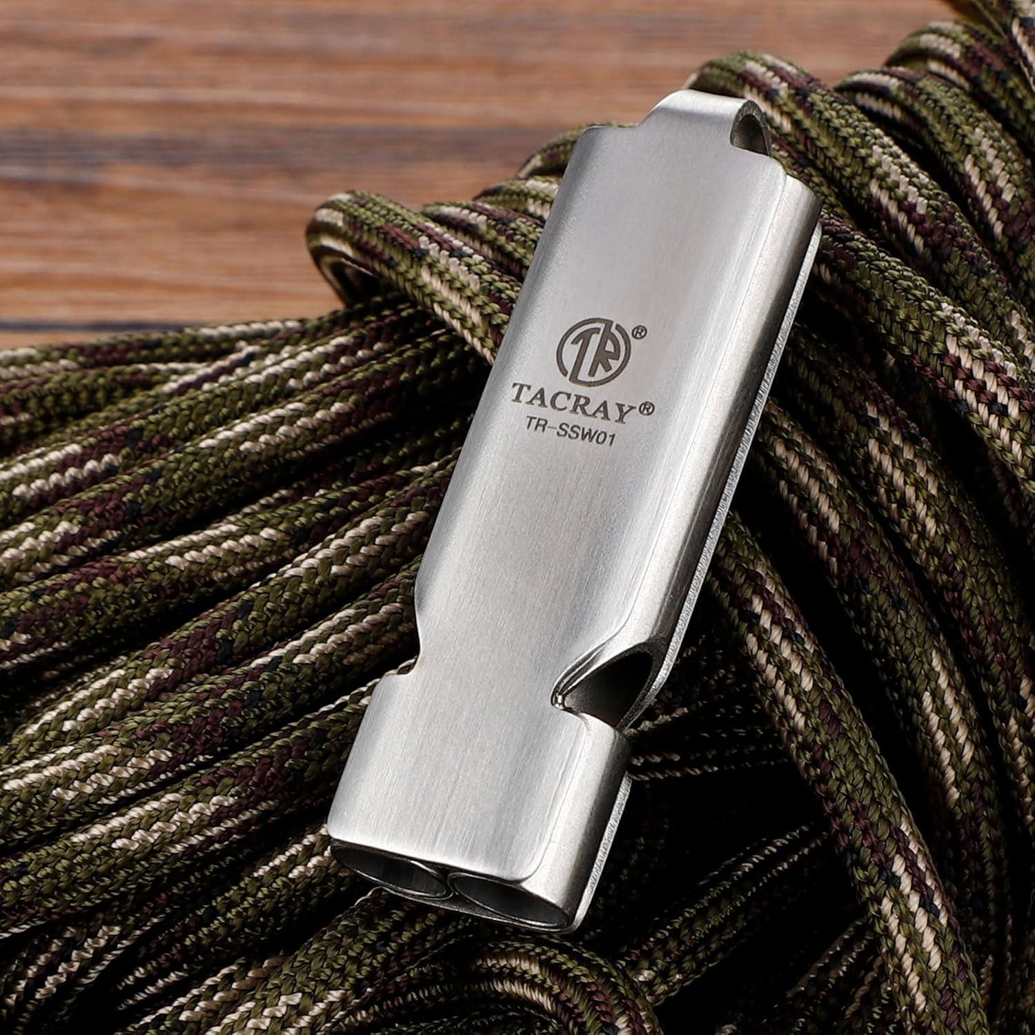 Silbato de Emergencia TACRAY de Acero Inoxidable 2 Tubos