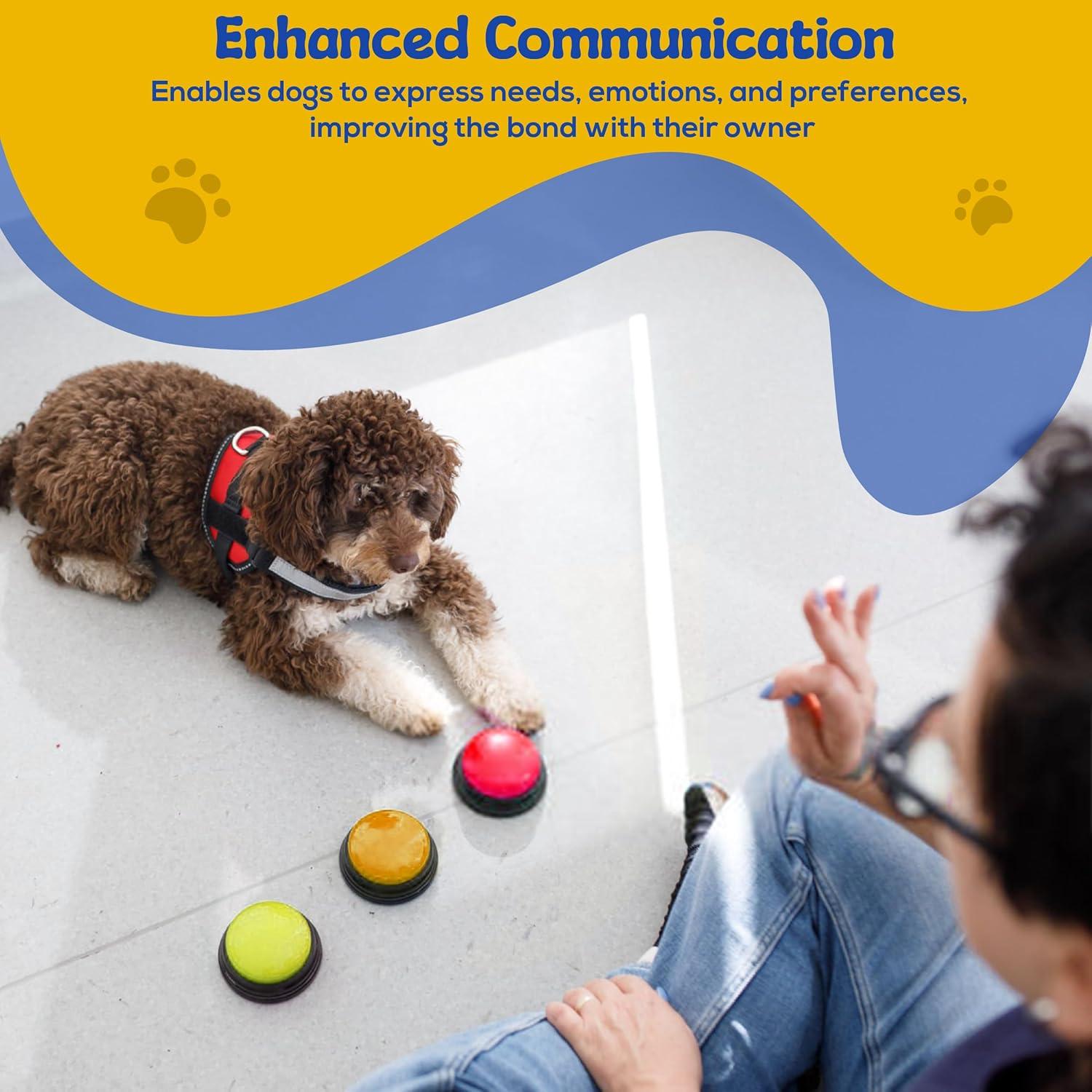 Botones de Comunicación para Perros PAWHUGS - 6 Pack con Clicker