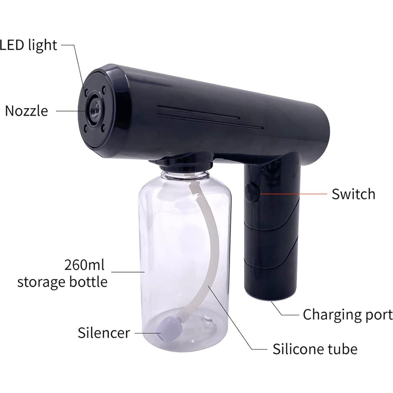 Pistola de Spray Desinfectante Nano 3T GROUP 248 ml Negra