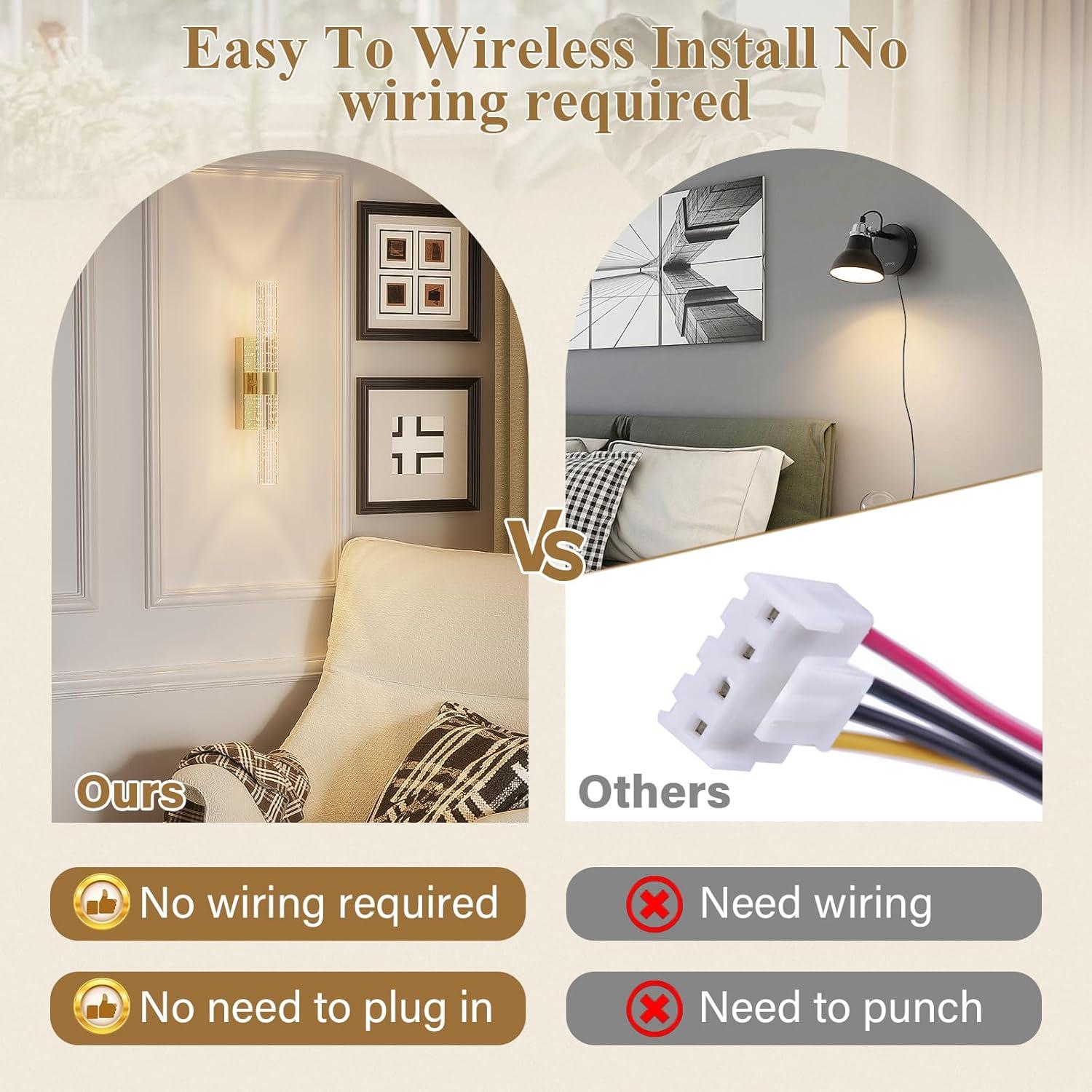 Juego de 2 Apliques de Pared LED Dorados CAMUUCCI 38.9 cm