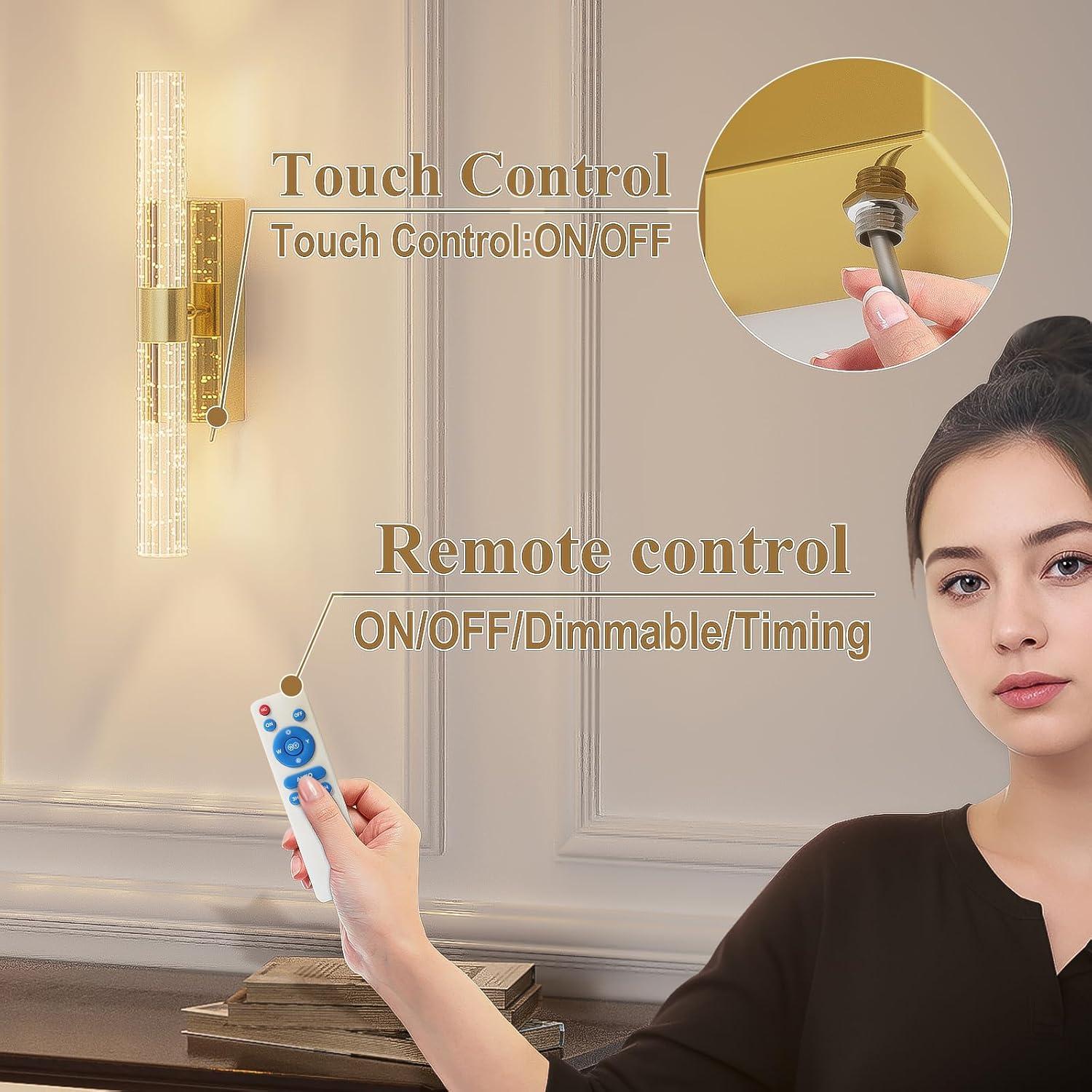 Juego de 2 Apliques de Pared LED Dorados CAMUUCCI 38.9 cm