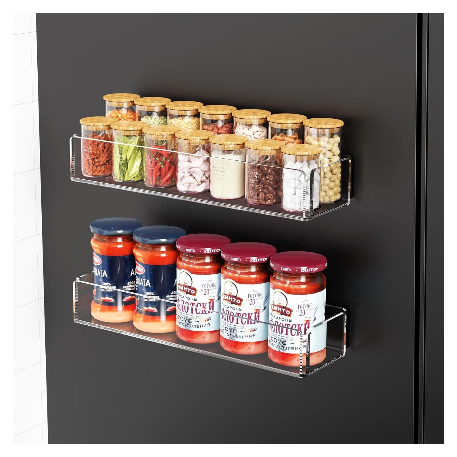 Estantes de Especias Magnéticos Lumanman - 2 Paquete Acrílico