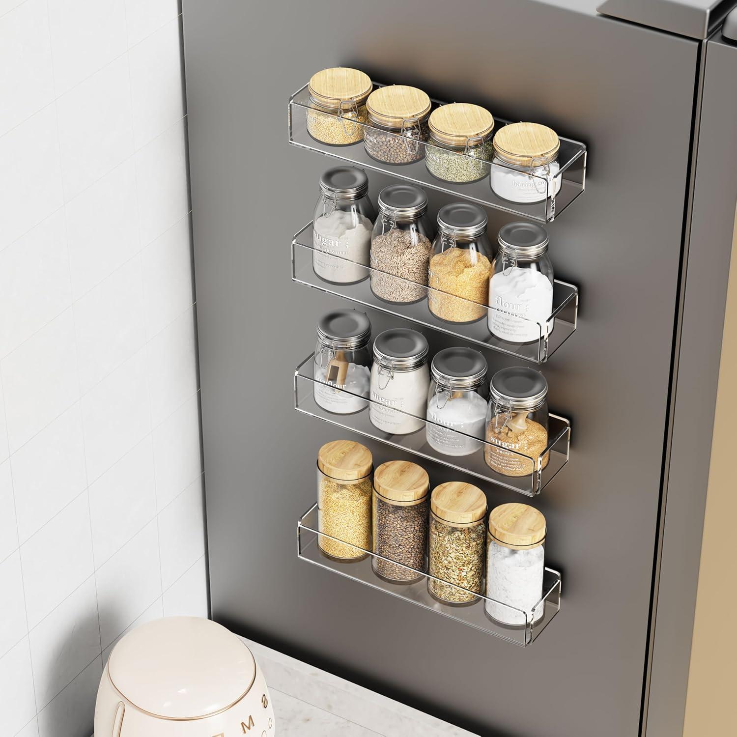 Estantes de Especias Magnéticos Lumanman - 2 Paquete Acrílico