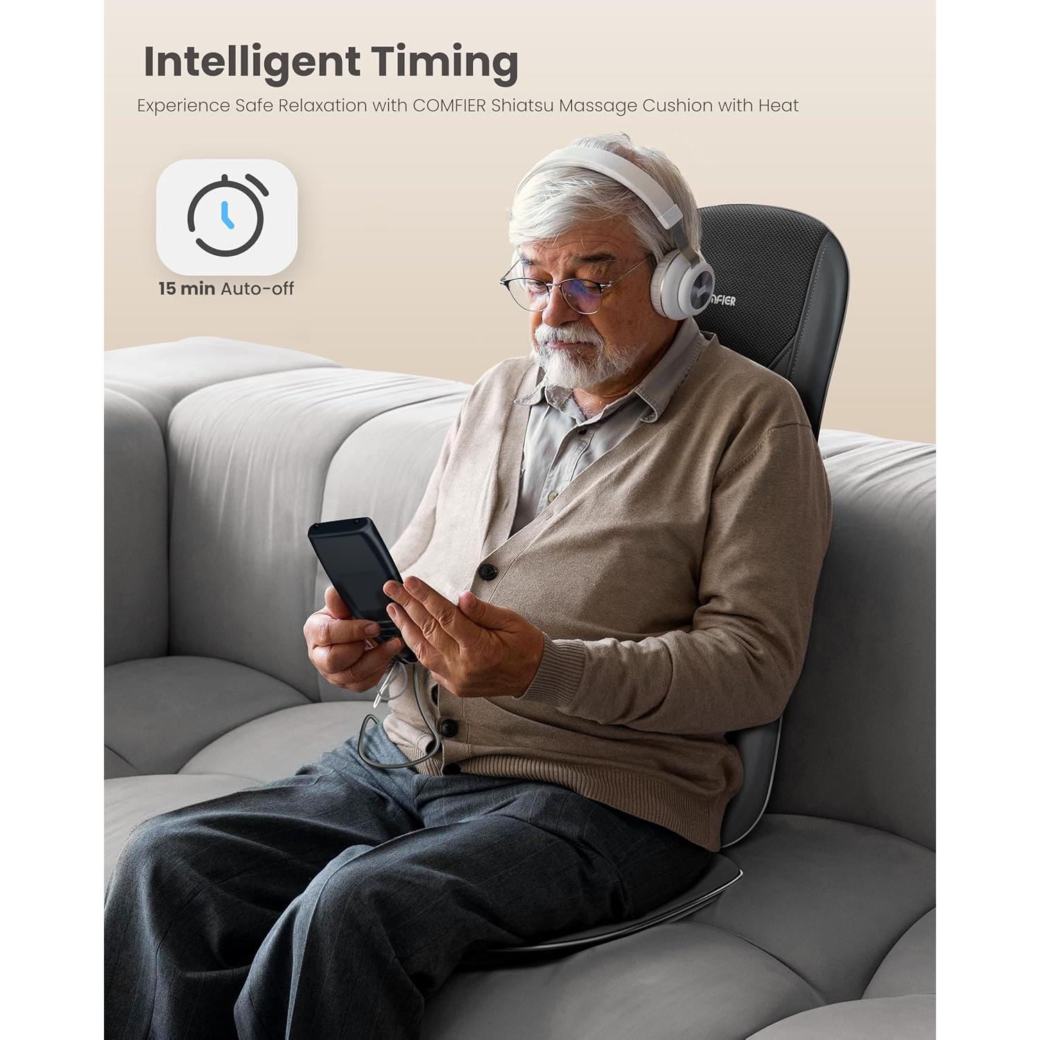 Masajeador de Espalda COMFIER CF-2405 con Calor y 2 Velocidades