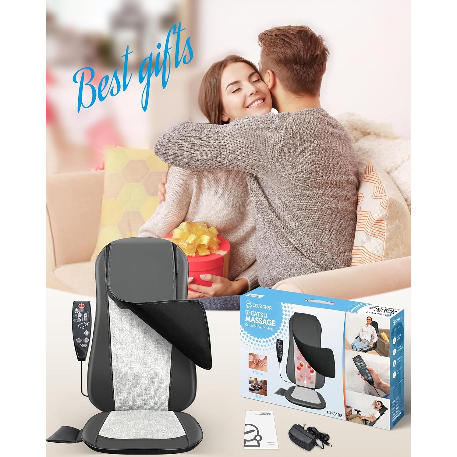 Masajeador de Espalda COMFIER CF-2405 con Calor y 2 Velocidades