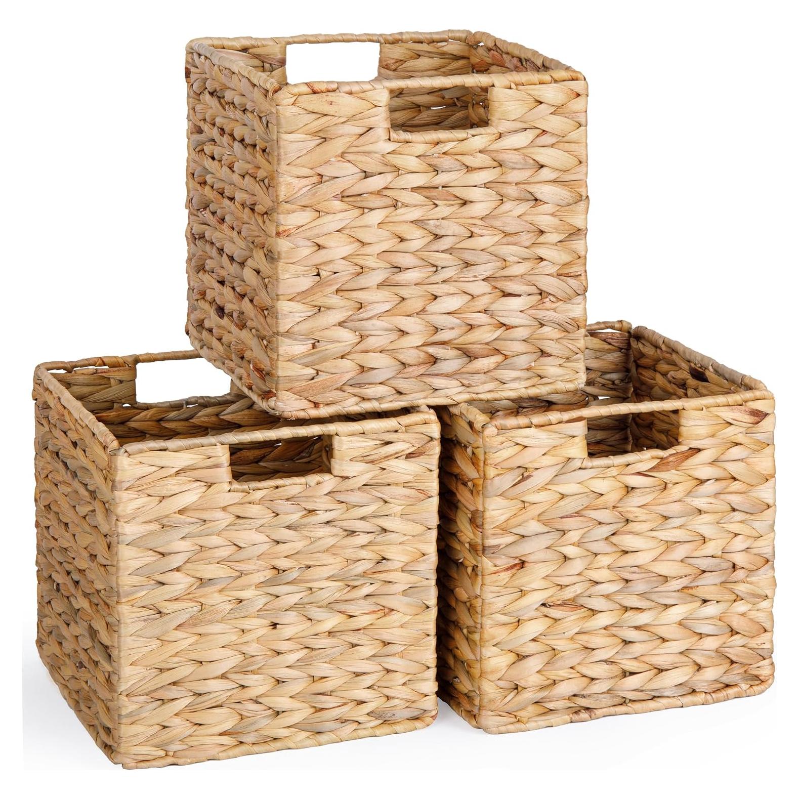 Cestas de Almacenamiento DINGTAI 10.5x10.5 Plegables de Mimbre