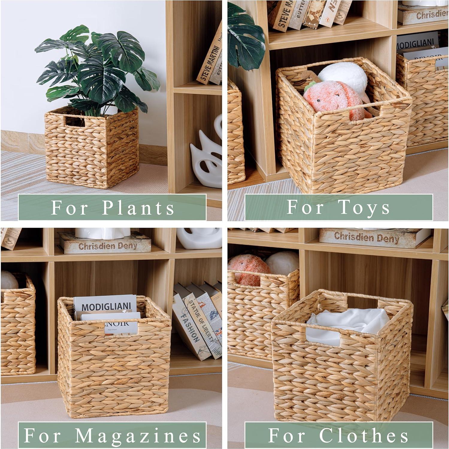 Cestas de Almacenamiento DINGTAI 10.5x10.5 Plegables de Mimbre