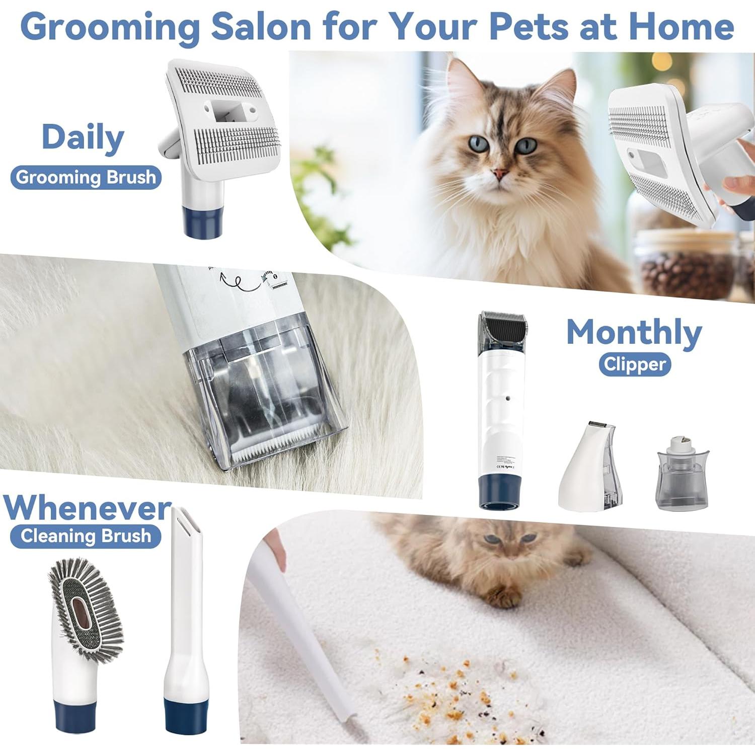 Kit de Aseo para Mascotas LABEKA 6 en 1 - Cepillo y Aspirador