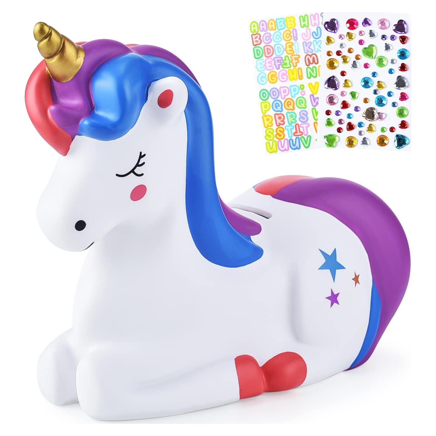Hucha de Unicornio Morada Irrompible para Niñas - 22.86 cm