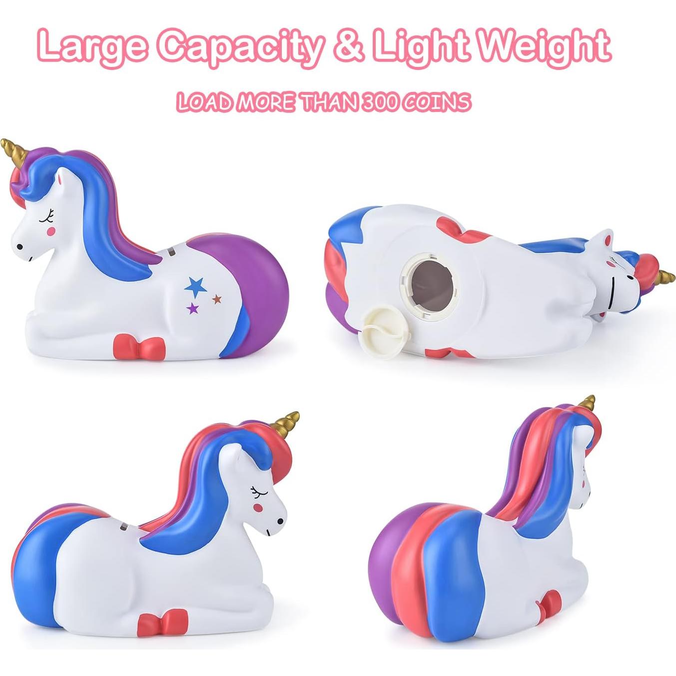 Hucha de Unicornio Morada Irrompible para Niñas - 22.86 cm