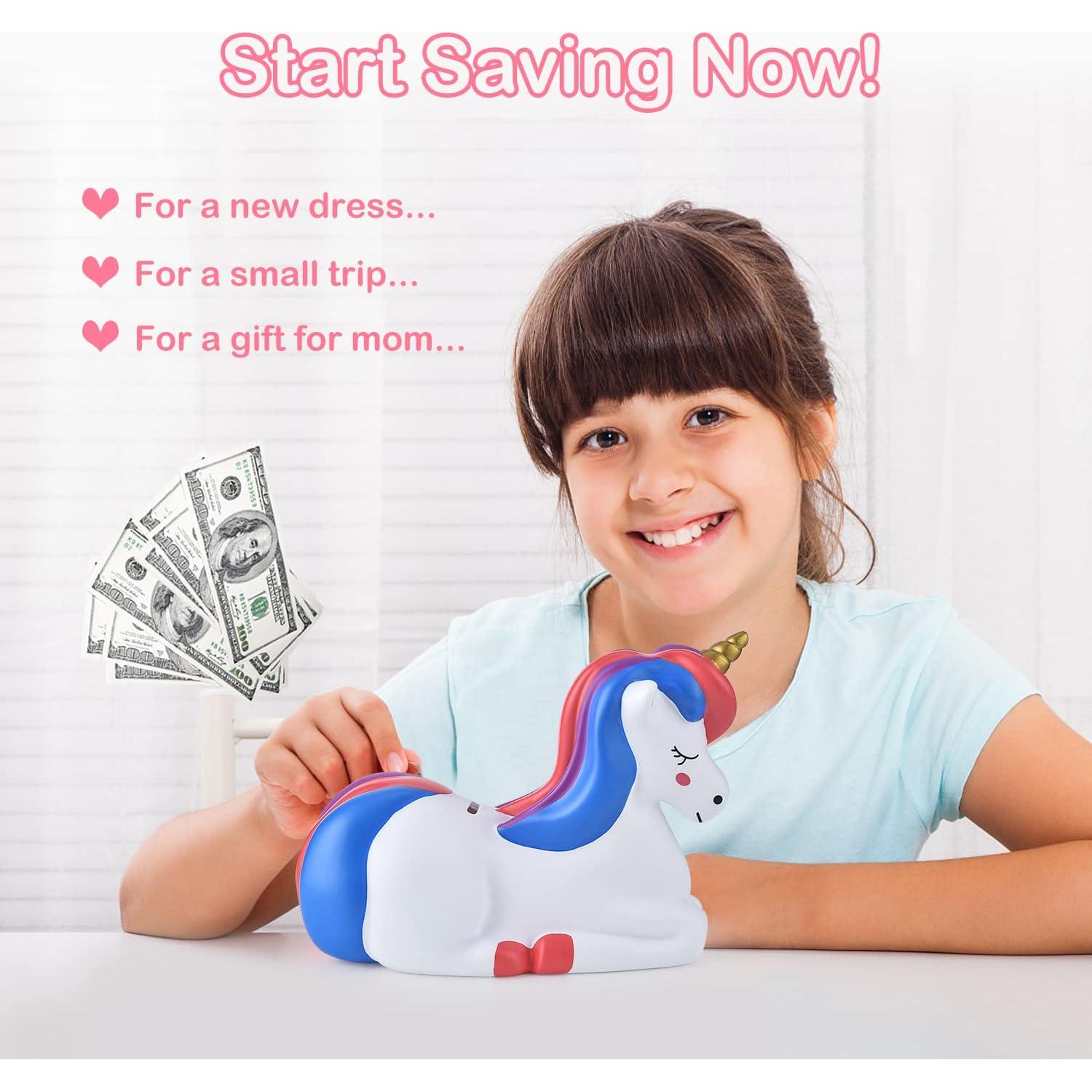 Hucha de Unicornio Morada Irrompible para Niñas - 22.86 cm