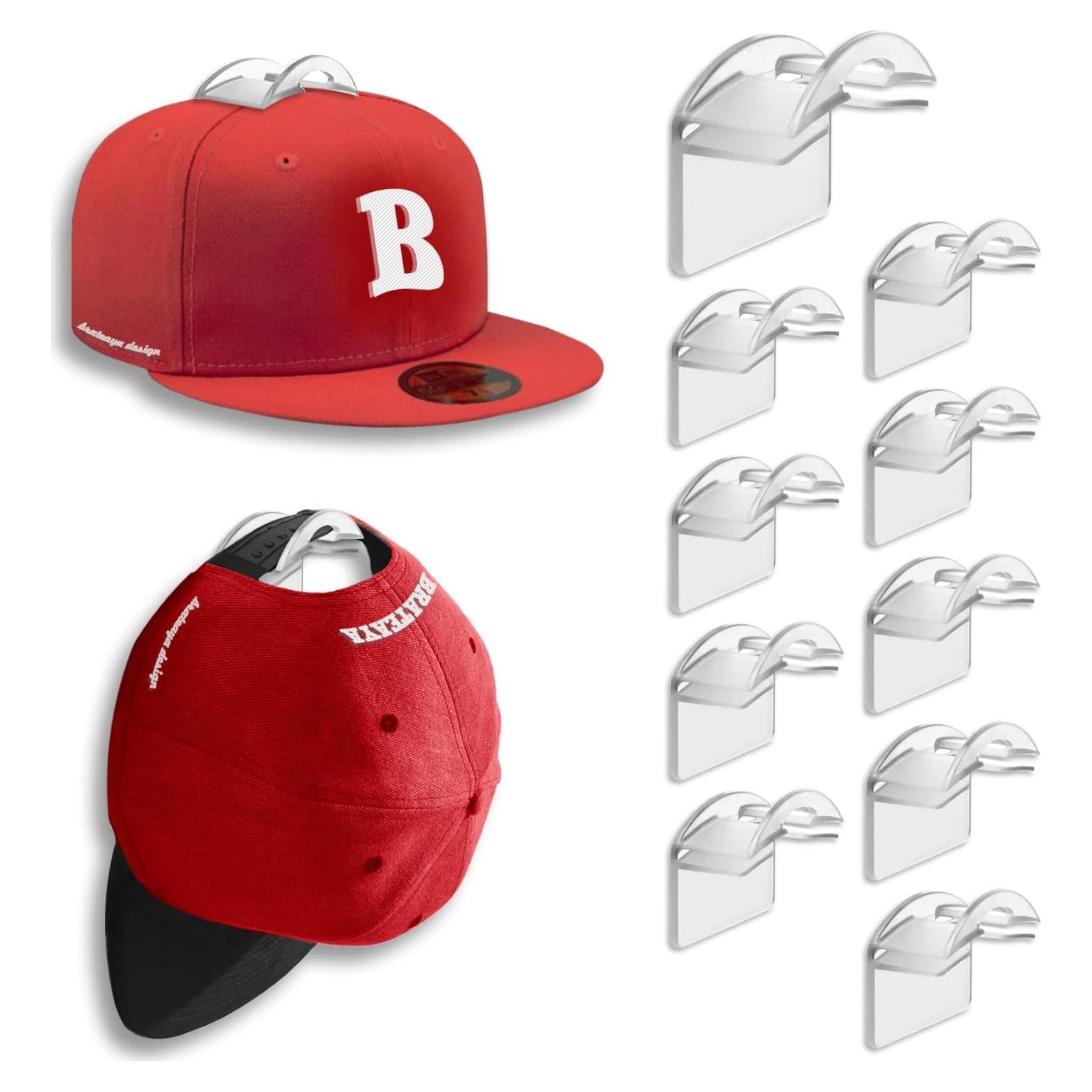 Soporte Adhesivo para Gorras BRATEAYA, Transparente, Paquete de 10