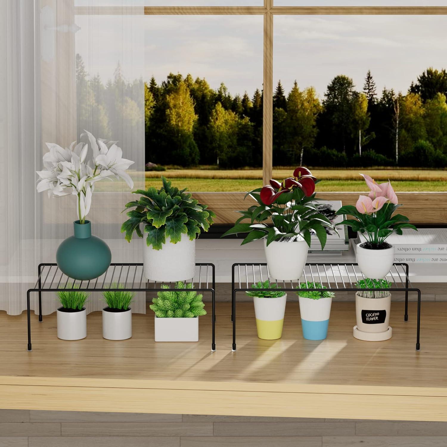 Juego de 2 Organizadores de Estantes de Cocina GEDLIRE Negro