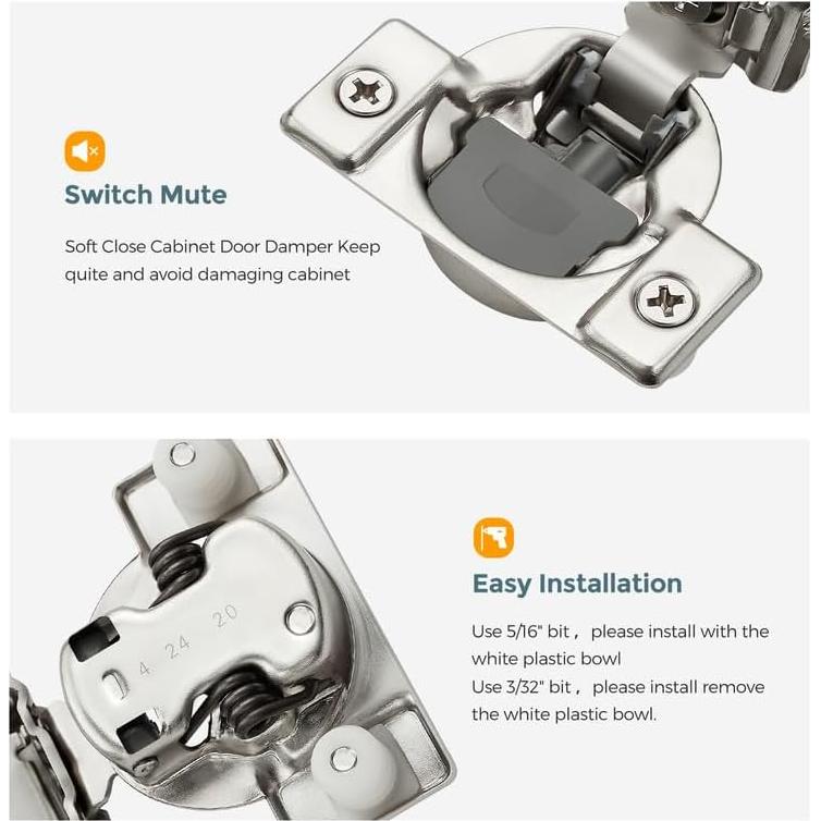 Bisagras de Cierre Suave HOME EDIT 35mm Acero Inoxidable 2 Pzas