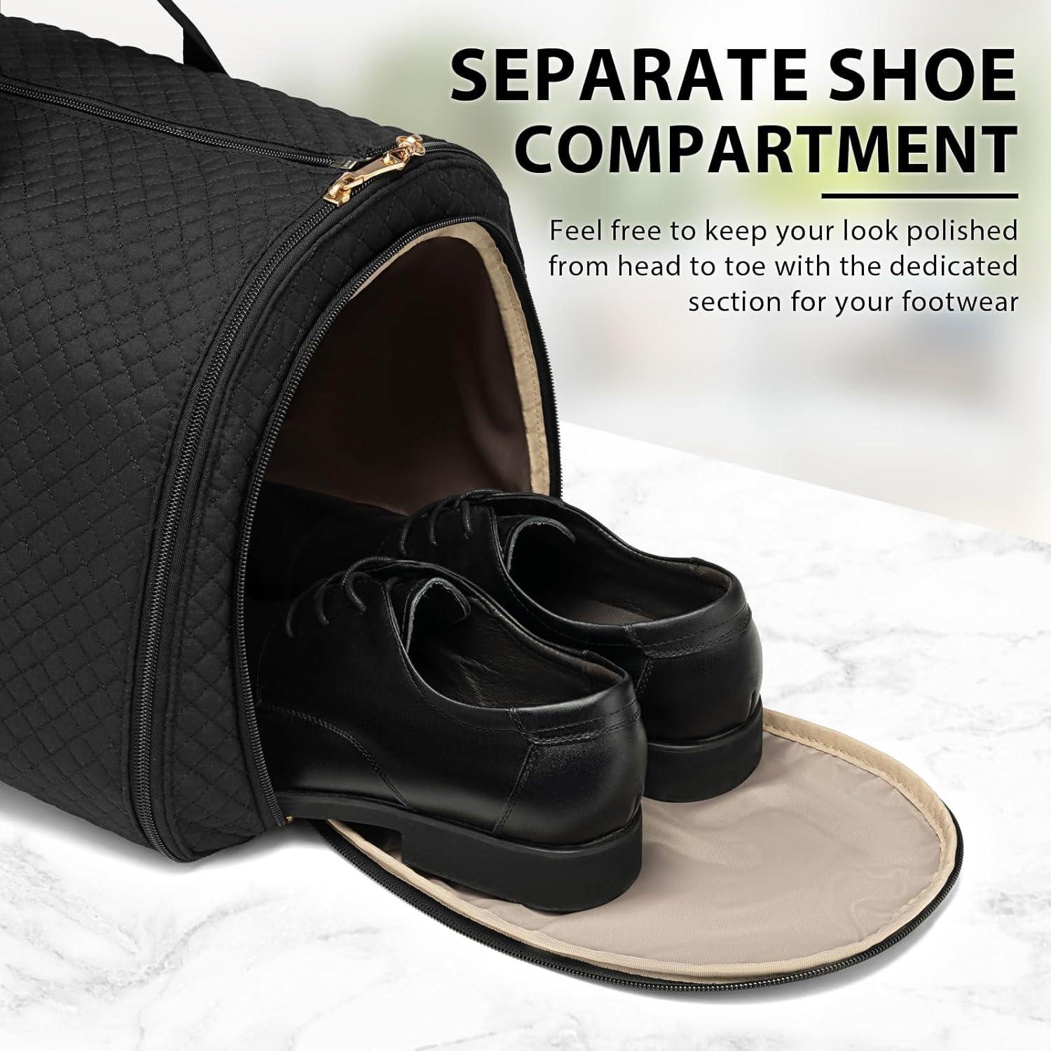 Bolsa de viaje Coolife 2 en 1 con compartimento para traje y zapatos