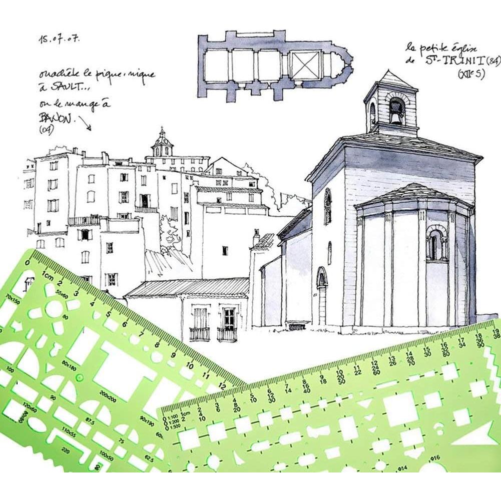 11 Piezas Plantillas Geométricas Qincling para Dibujo