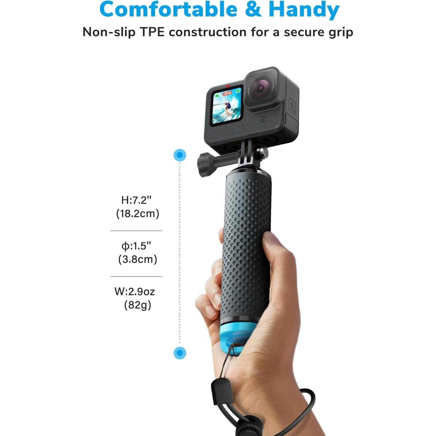Flotador Mango Flotante Sametop Azul para GoPro y DJI Osmo