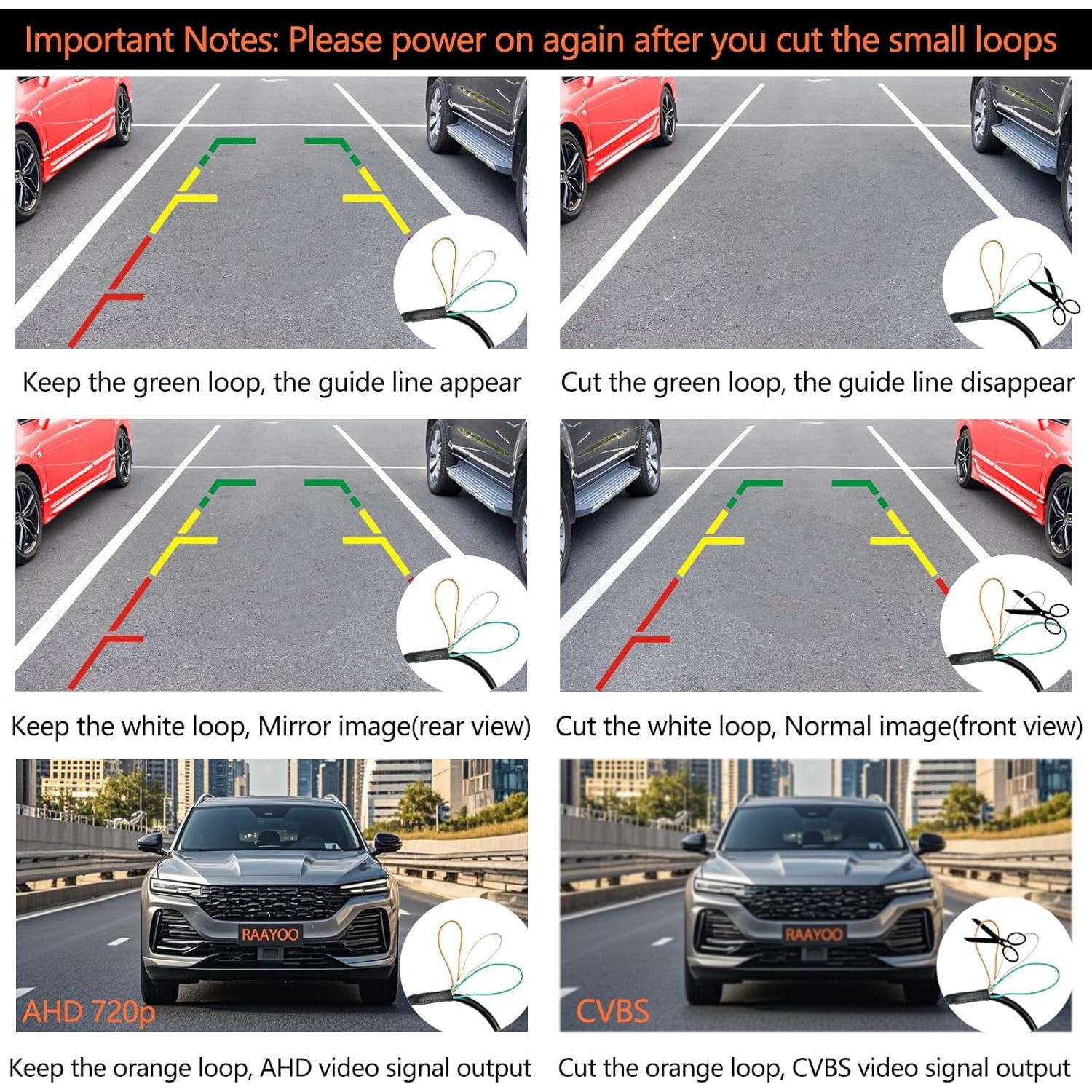 AHD 720P Backup Camera Flush Mount, Metal Housing 170° Wide View Angle Rear/Side/Front View Camera for Car, HD Clear Night Vision IP69 Waterproof Reverse Camera, 18.5mm, 12V/24V, Black