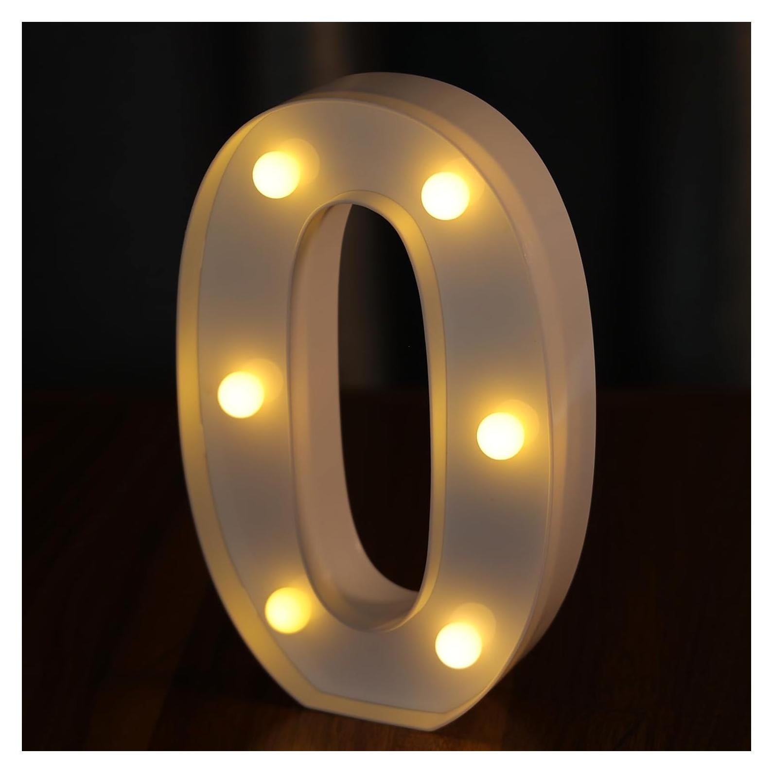 Números Iluminados LED IFDGCTK 0 Luz Cálida Decorativa