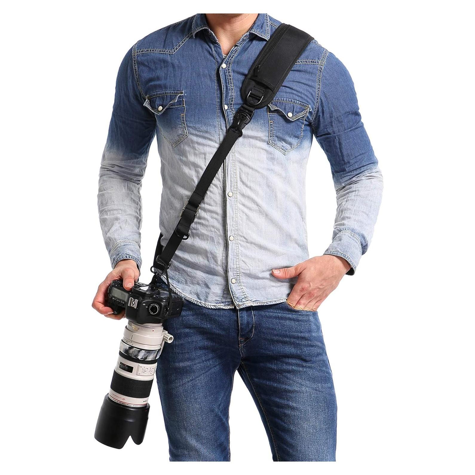 Correa de Cuello para Cámara Waka Ajustable Negro 52.8-80 cm