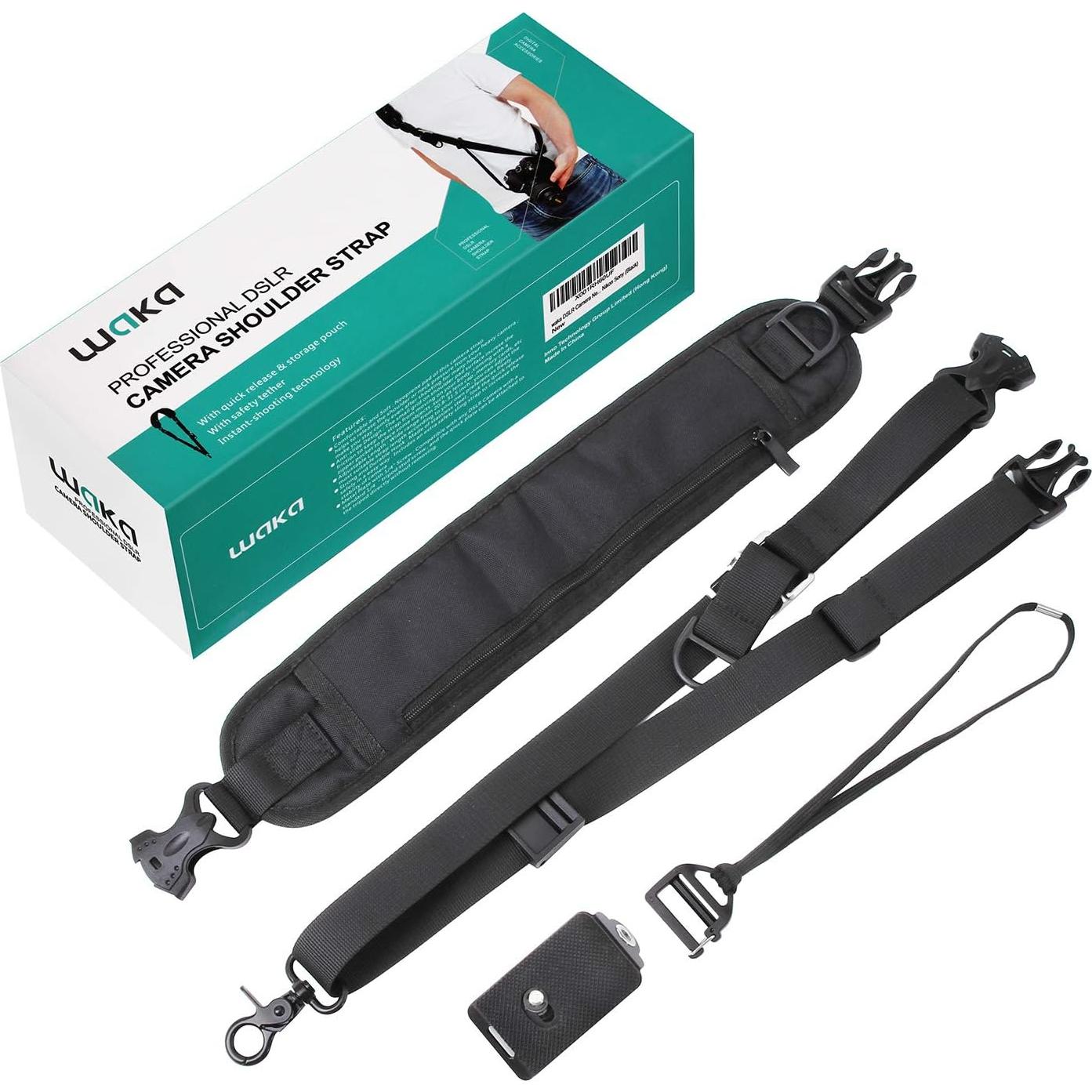 Correa de Cuello para Cámara Waka Ajustable Negro 52.8-80 cm