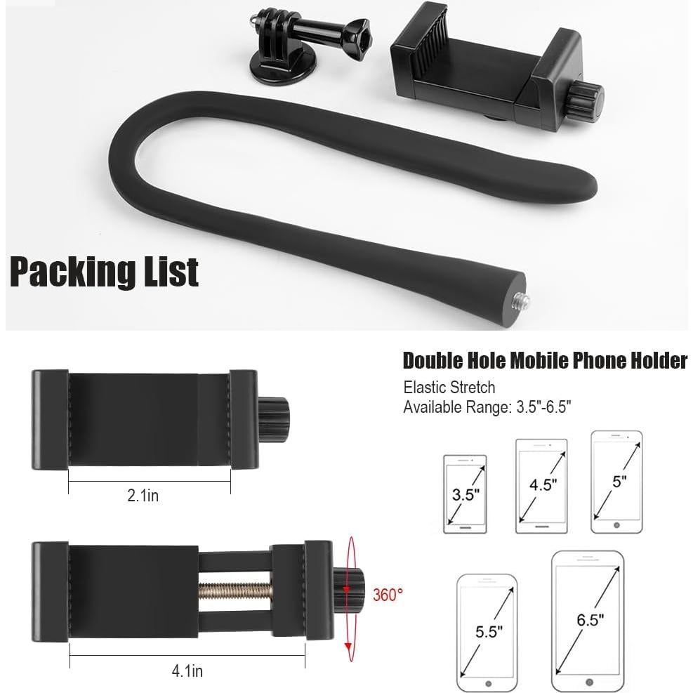 Soporte flexible para teléfono Taisioner 42.5 cm para GoPro y smartphones