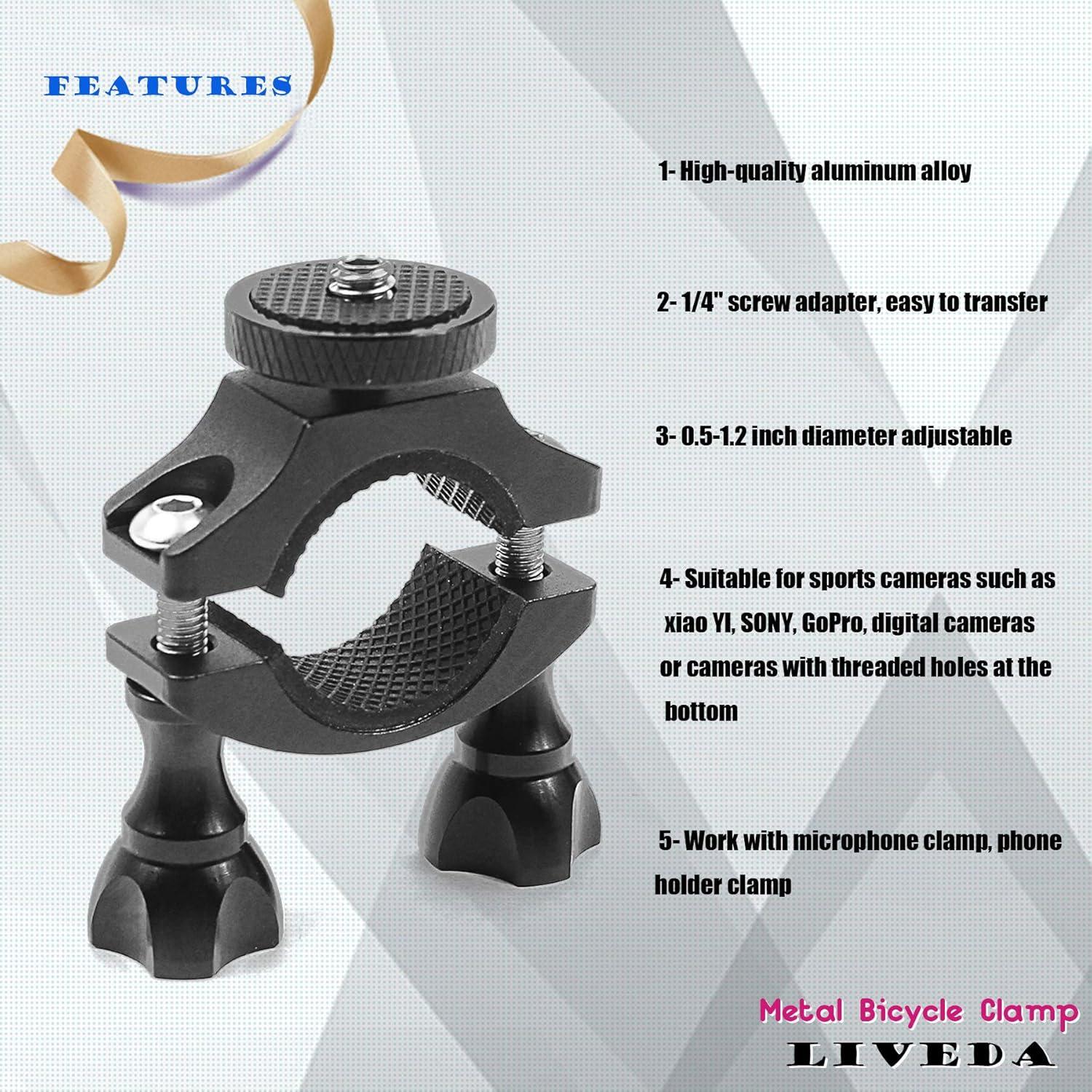 Soporte de Cámara de Bicicleta Niewalda para GoPro y SJCAM