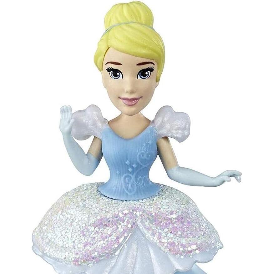 Disney Princess Cinderella Collectible Doll with Glittery Blue & White One-Clip Dress, Royal Clips Fashion Toy