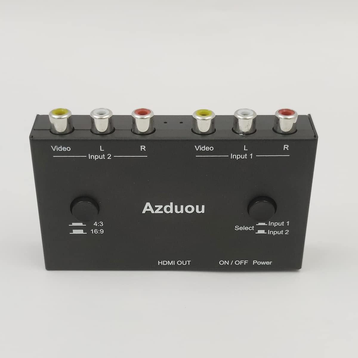 Convertidor RCA a HDMI Azda 1080P 2 Vías Plug and Play