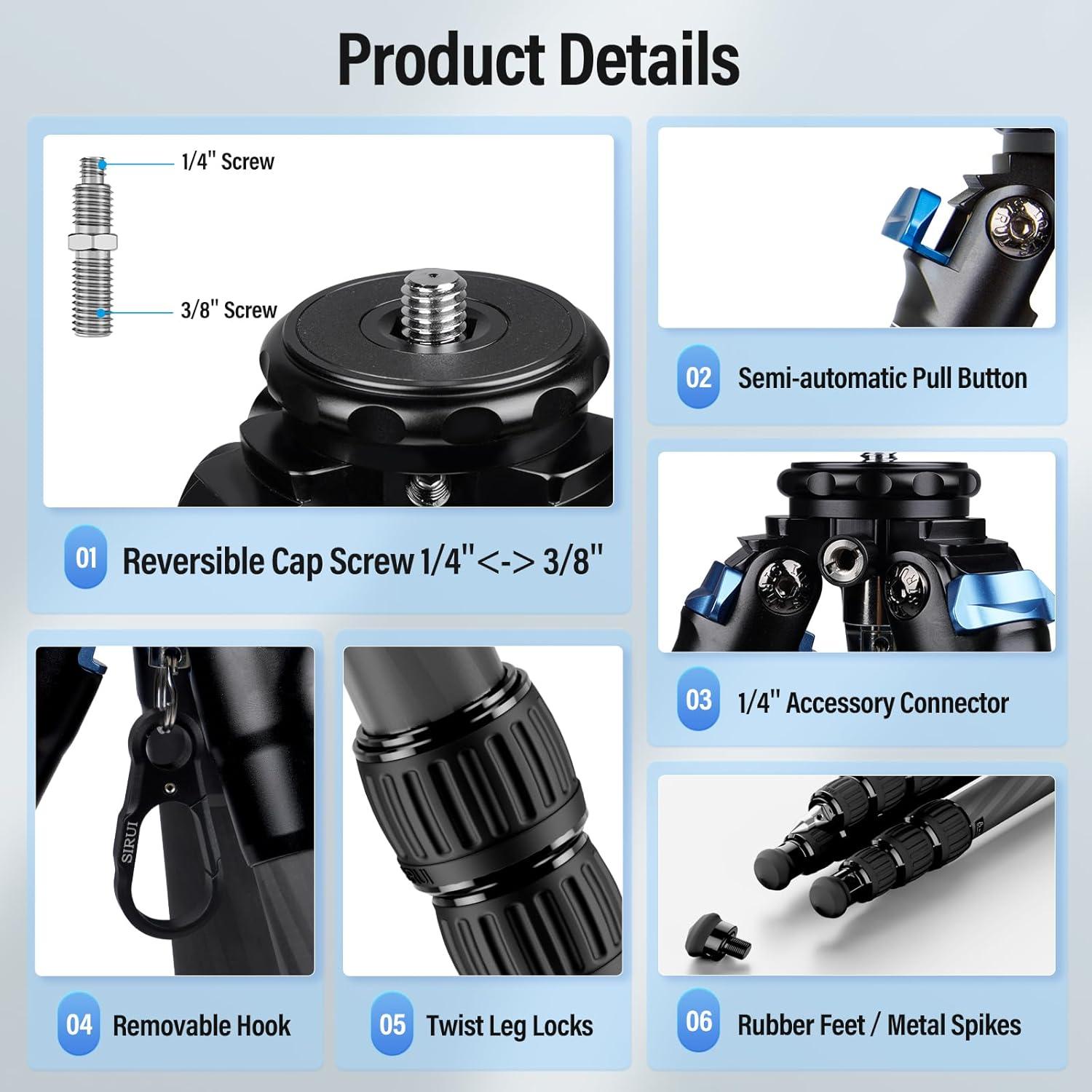 Polo de Extensión SIRUI SL-200 de Fibra de Carbono 320mm