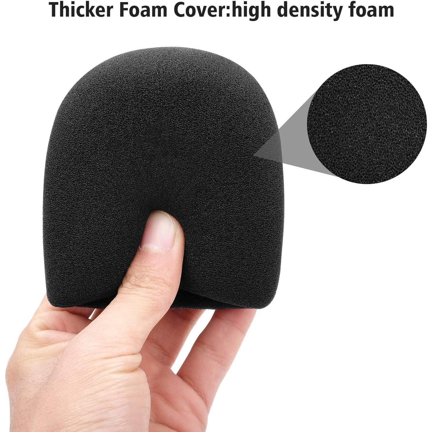 Windscreen Pop Filter Compatible with AT2020,Mic Foam Cover+Furry Windscreen Muff Wind Compatible with Audio Technica at2020 at2035 at2500 at2050 at4040,Chromlives Furry & Foam Microphone Cover 2Pack