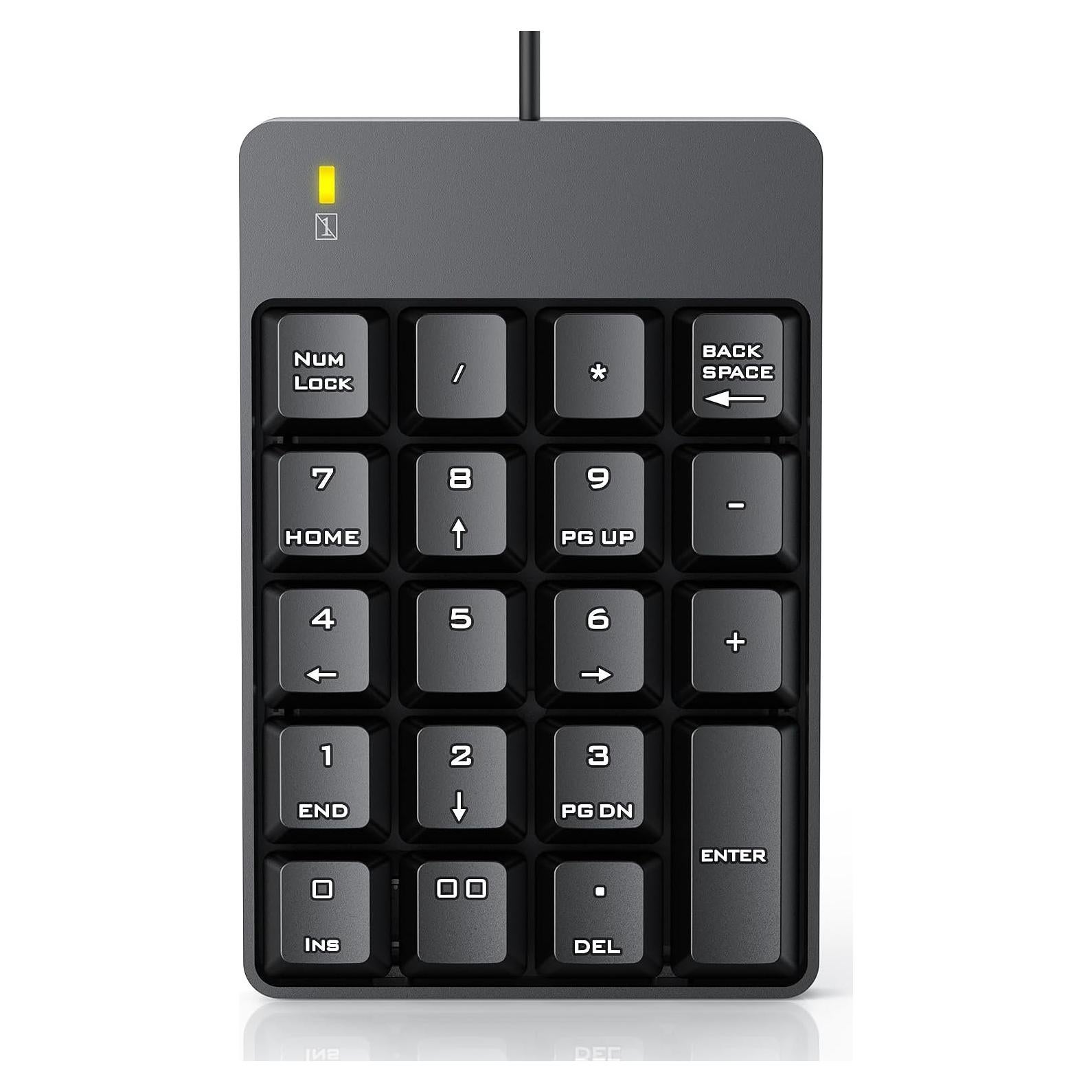 Teclado Numérico USB con Cable TechGarden 19 Teclas Negro