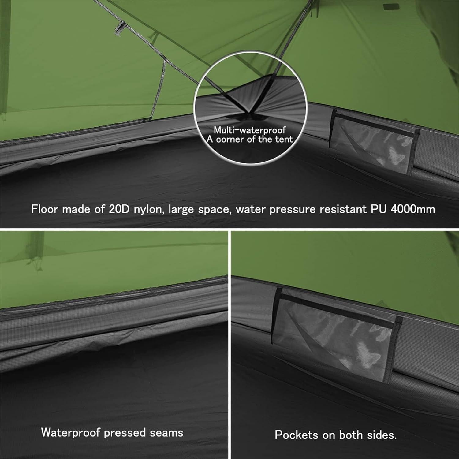 Tienda de Camping Naturehike Mongar para 2 Personas - Impermeable