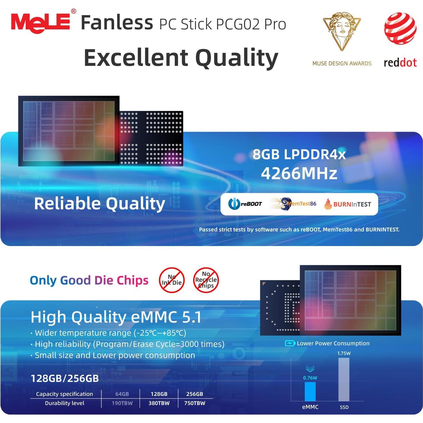 Mini PC Stick MeLE PCG02 Pro 8GB 256GB 4K HDMI