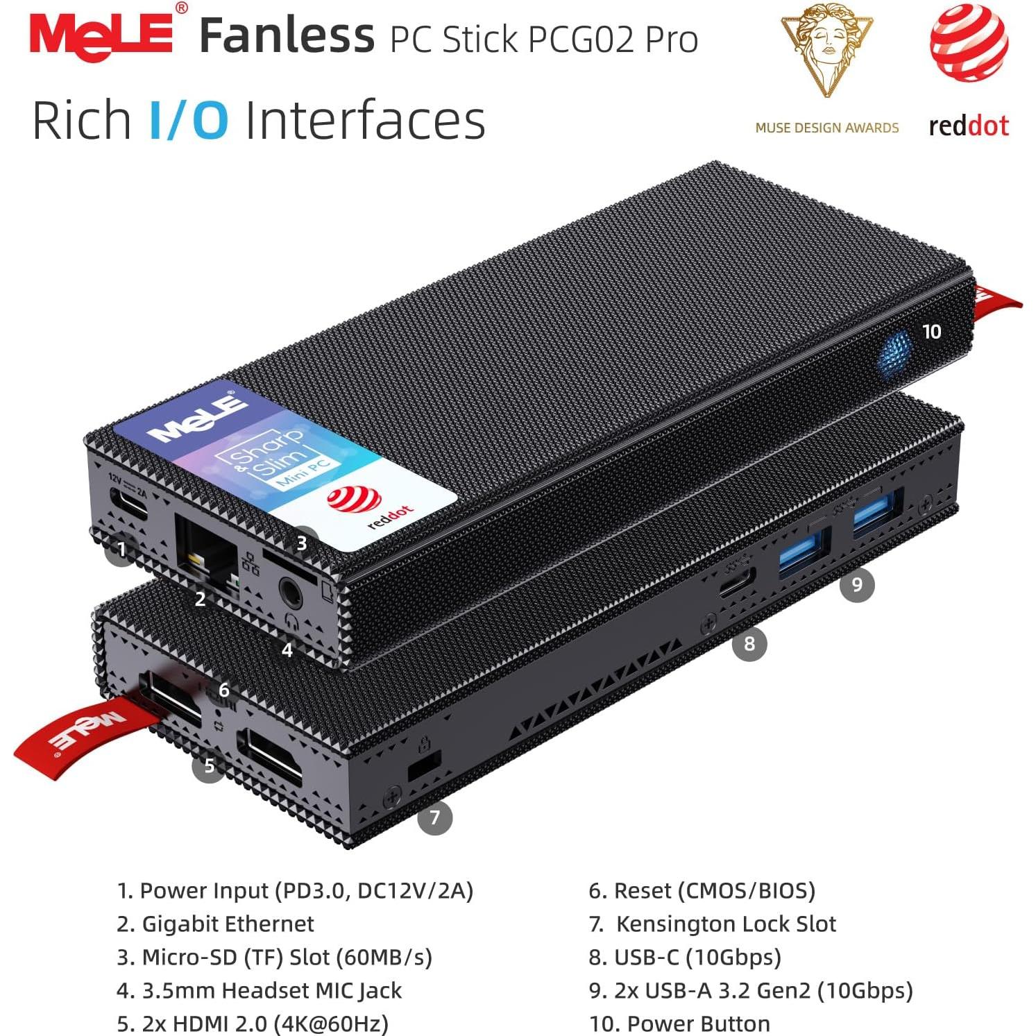Mini PC Stick MeLE PCG02 Pro 8GB 256GB 4K HDMI