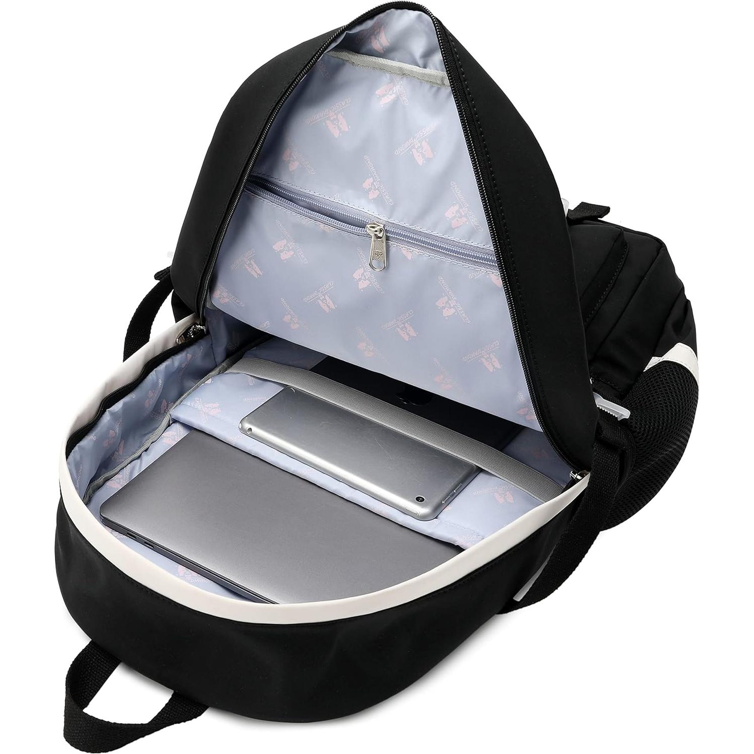 Mochila Escolar Kawaii Classic Diamond 20L Negro 39.6cm