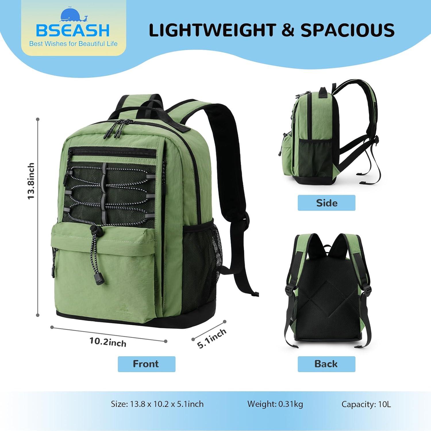 Mochila Infantil Bseash 10L Impermeable Verde Militar