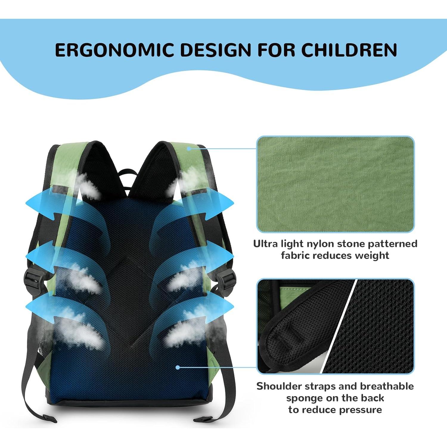 Mochila Infantil Bseash 10L Impermeable Verde Militar