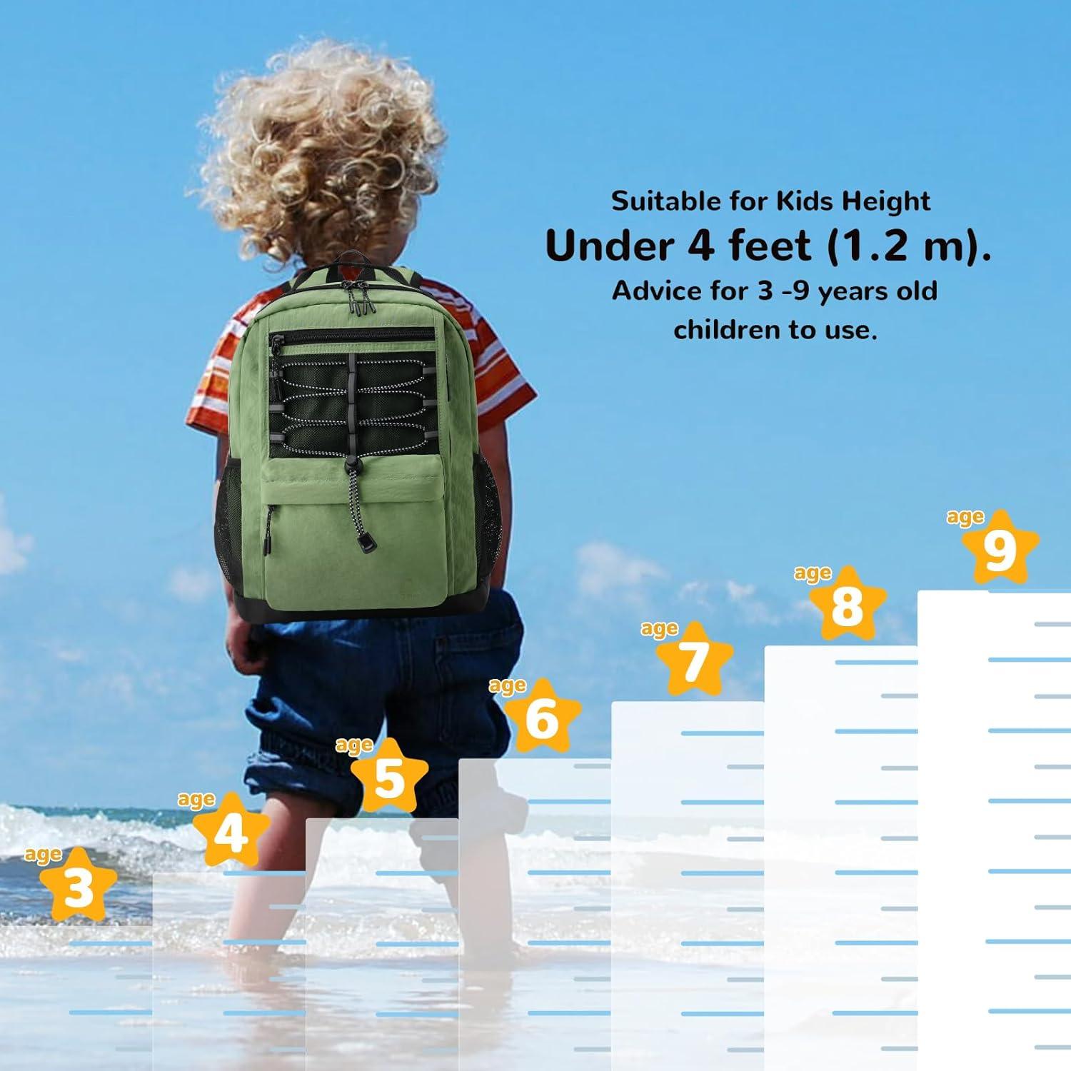 Mochila Infantil Bseash 10L Impermeable Verde Militar