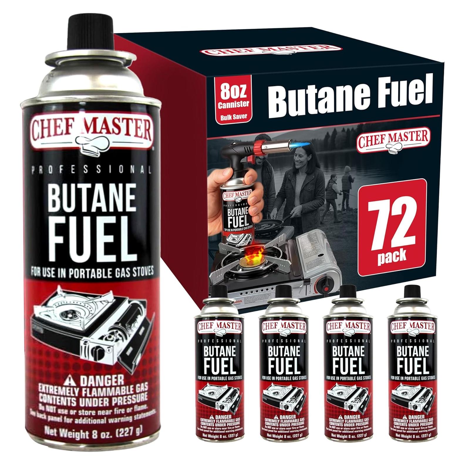 Latas de Combustible Butano Chef Master 72x8oz para Camping