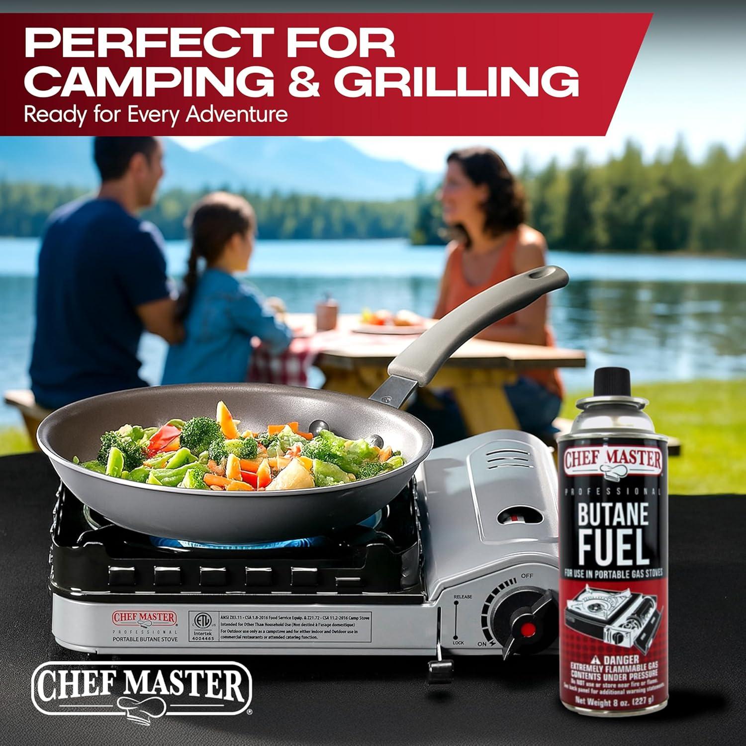 Latas de Combustible Butano Chef Master 72x8oz para Camping