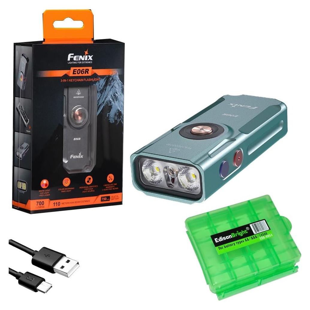 Linterna LED Fenix E06R 700 Lúmenes Recargable USB Turquesa