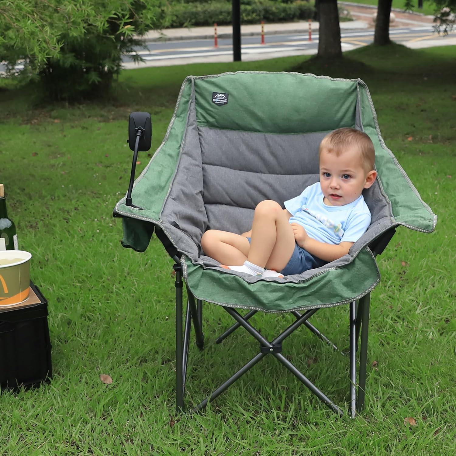 Silla de Camping Plegable LANMOUNTAIN XL Verde 181.4Kg