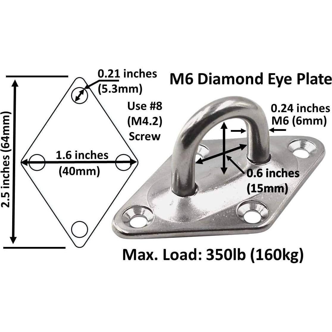 Kits de Placas de Ojo de Diamante Acero Inoxidable y Zinc M6