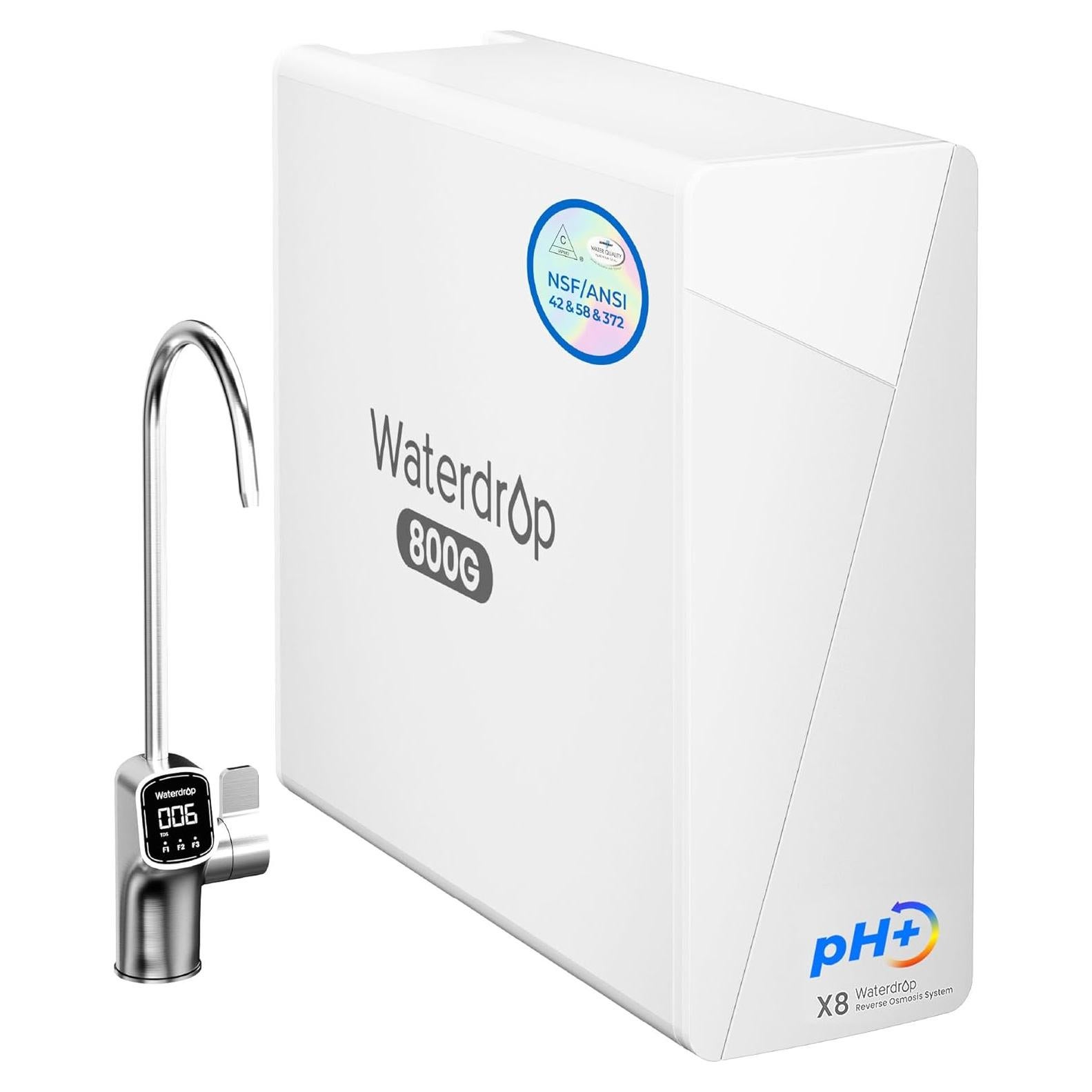 Sistema de Ósmosis Inversa Waterdrop WD-X8-Alcalino 800 GPD